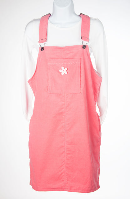 Robe salopette en velour côtelé rose pour femmes et filles - Adolescentes