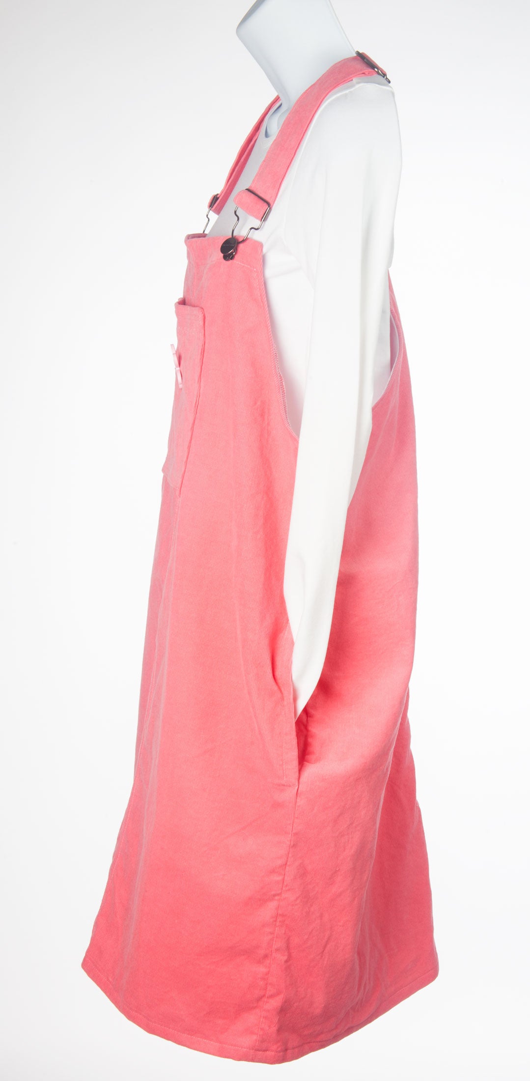 Robe salopette en velour côtelé rose pour femmes et filles - Adolescentes