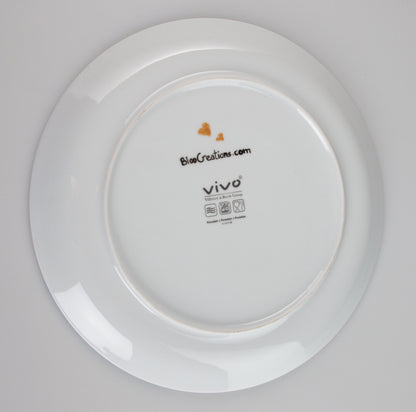 Assiette de porcelaine avec peinture abstraite
